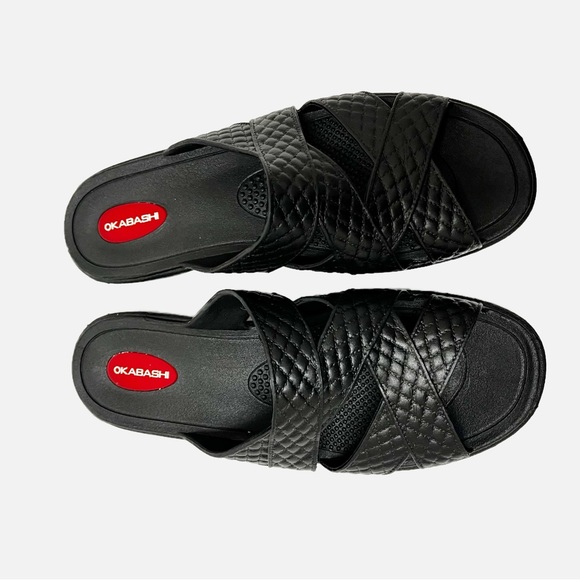 Okabashi Black Cross Strapped Sandals size M(6.5-7.5) EUC - Picture 5 of 5